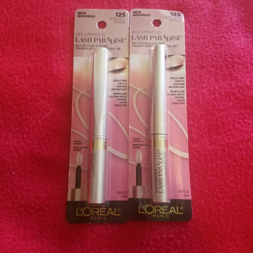 Loreal Voluminous Lash Paradise Felt Tip Liquid Eyeliner Rose Gold Set of 2